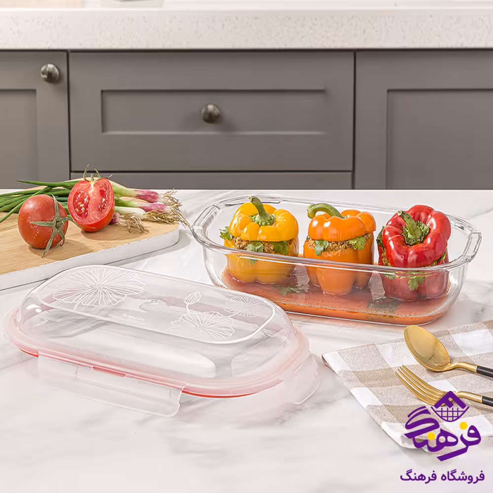 ظرف شیشه ای 2.2 لیتر بیضی لیمون