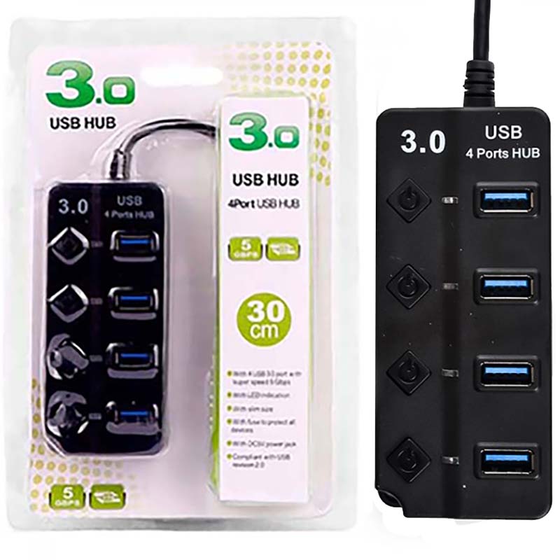 هاب 4 پورت کلید دار USB30 مدل 504