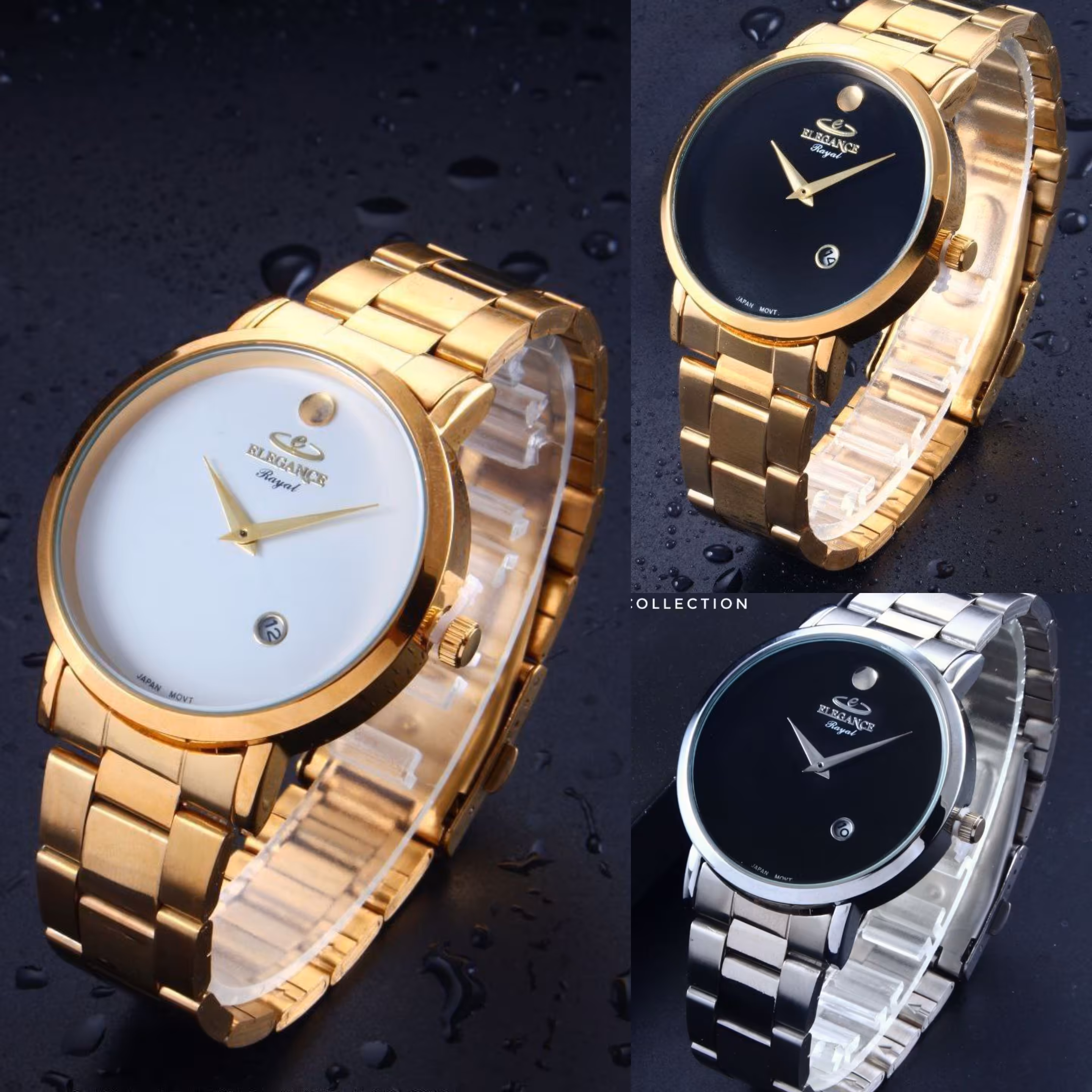 ساعت مچی بند استیل الگانس Elegance -دارای روز شمار و موتو با کیفیت  ارسال رایگان-ساعت مچی استیل