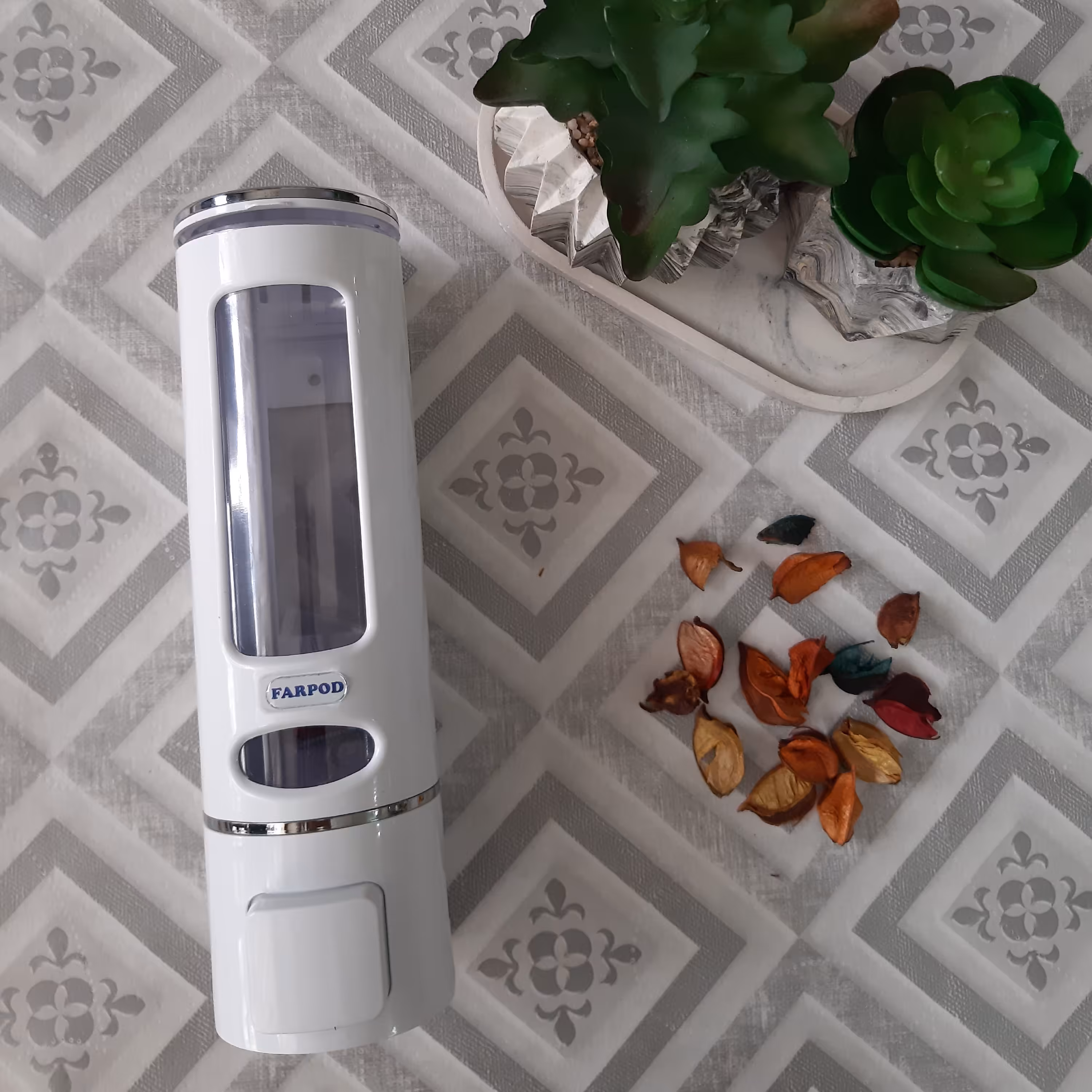 جا مایع دیواری مدل فرپود  رز سفید رنگ 