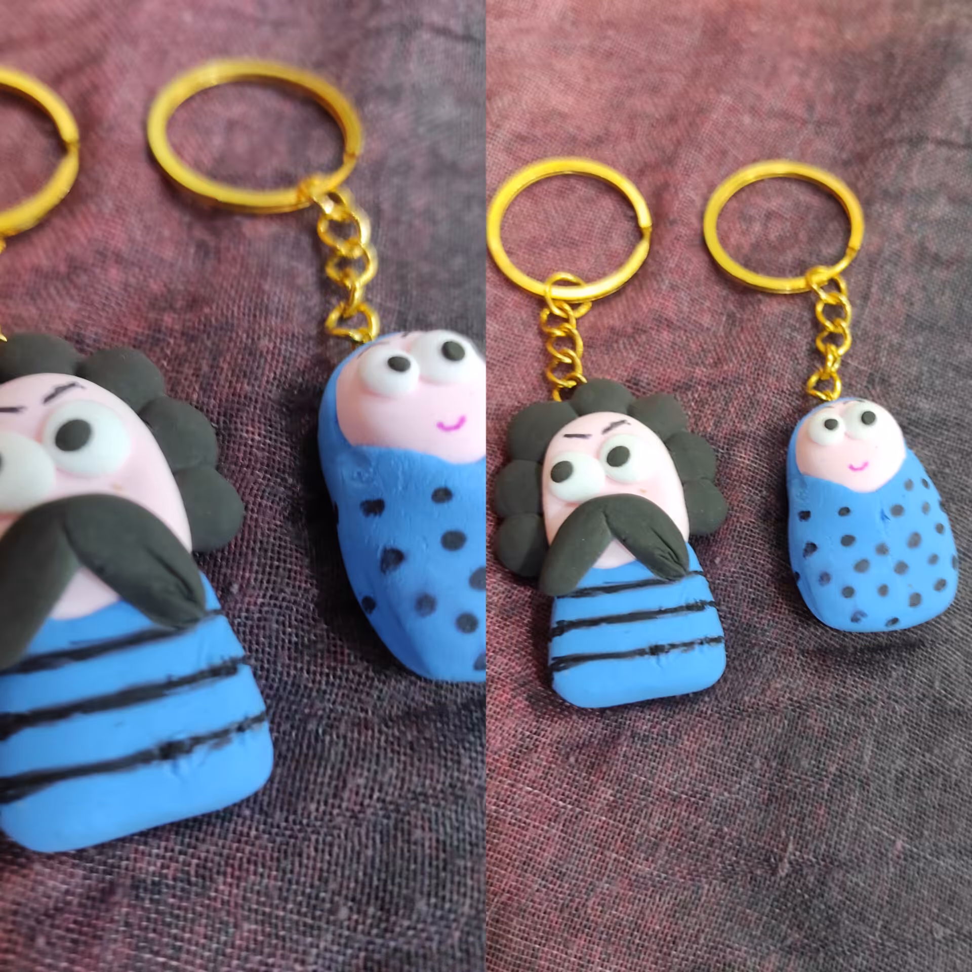 مجموعه دو عددی عروسک جاکلیدی حاج آقا و حاج خانم 