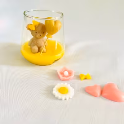 شمع خرس تدی شیشه ای