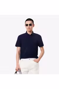 تی شرت یقه پولو آبی مردانه معمولی ناوی پاریس PH5522 Lacoste