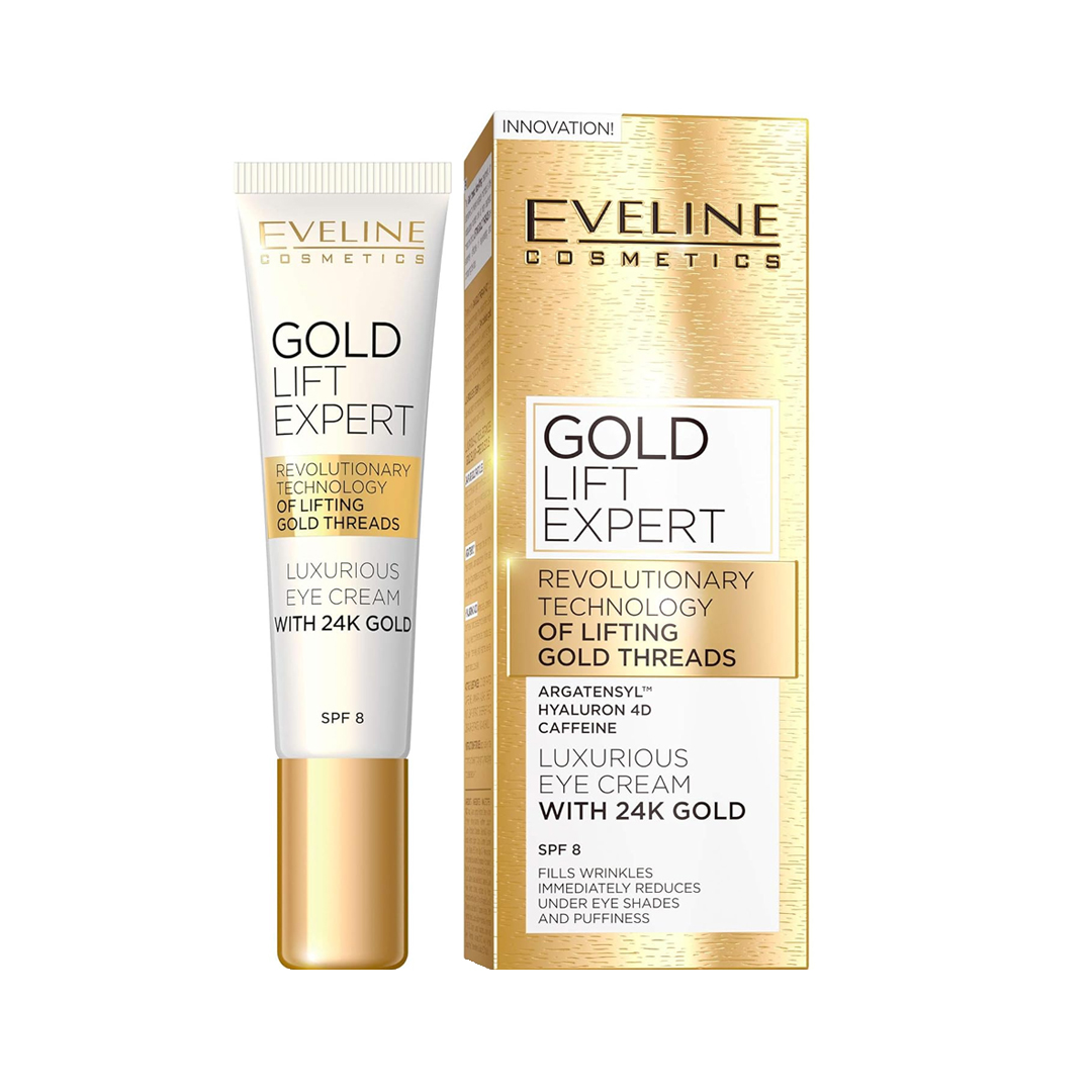 کرم دور چشم ضد چروک و سیاهی اولاین مدل Gold Lift Expert حاوی طلای 24 عیار حجم 15 میلی لیتر