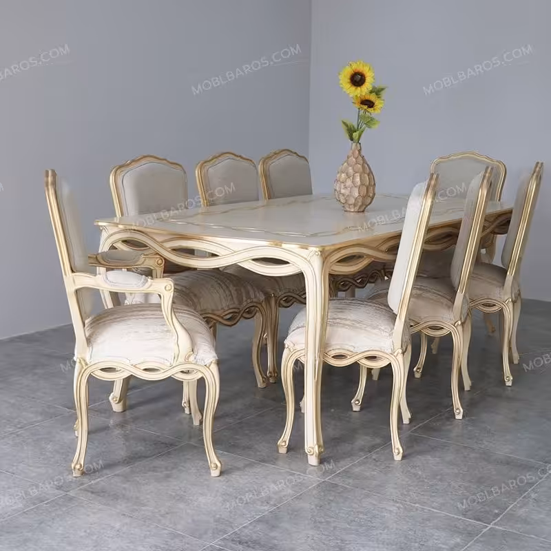 میز غذاخوری جدید ابزاری ورق طلا ( ارسال با باربری پس کرایه)