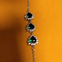 دستبند نقره طرح جواهر                   