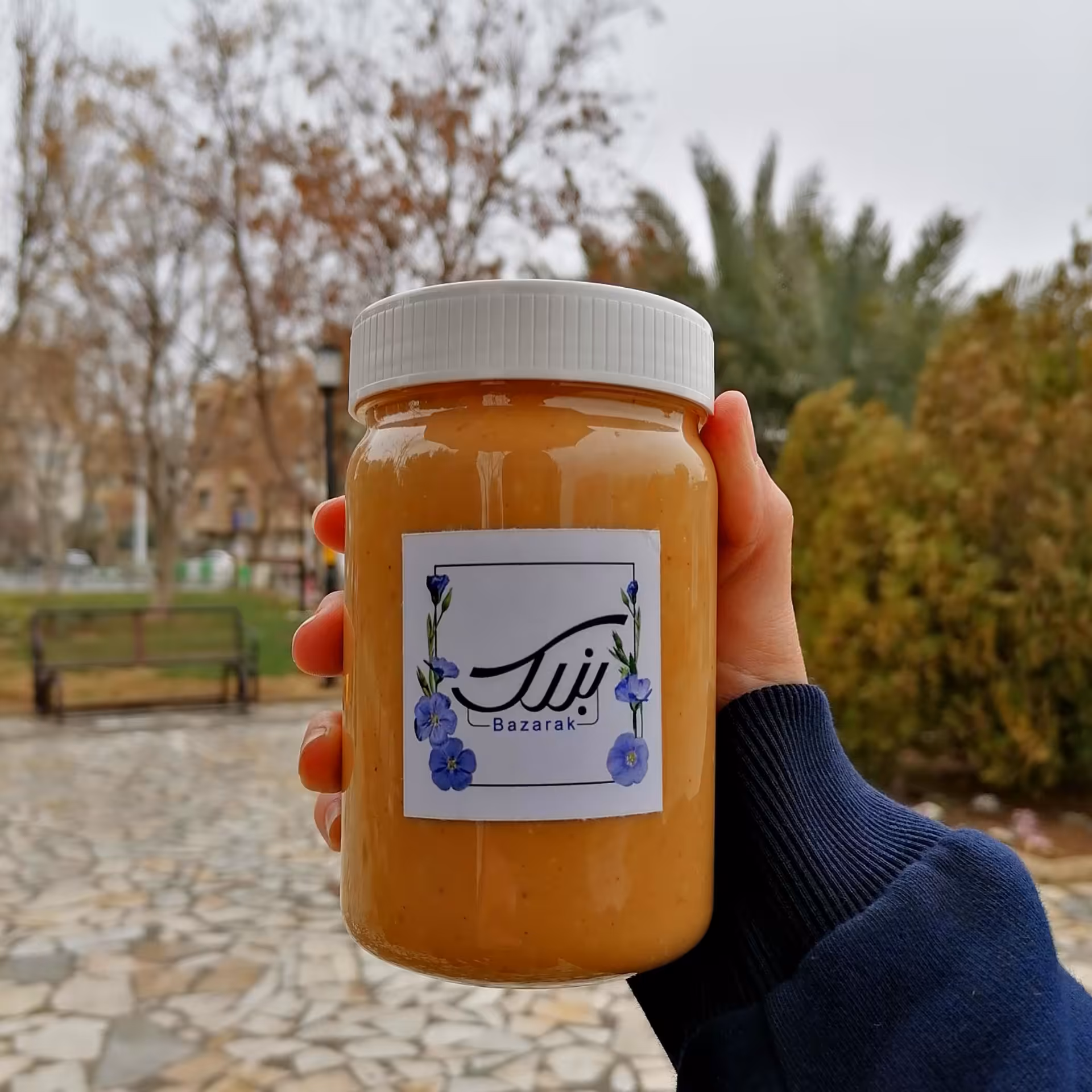 کره بادوم زمینی خالص (بدون هیچ مواد افزودنی ای  وزن 500 گرمی) 