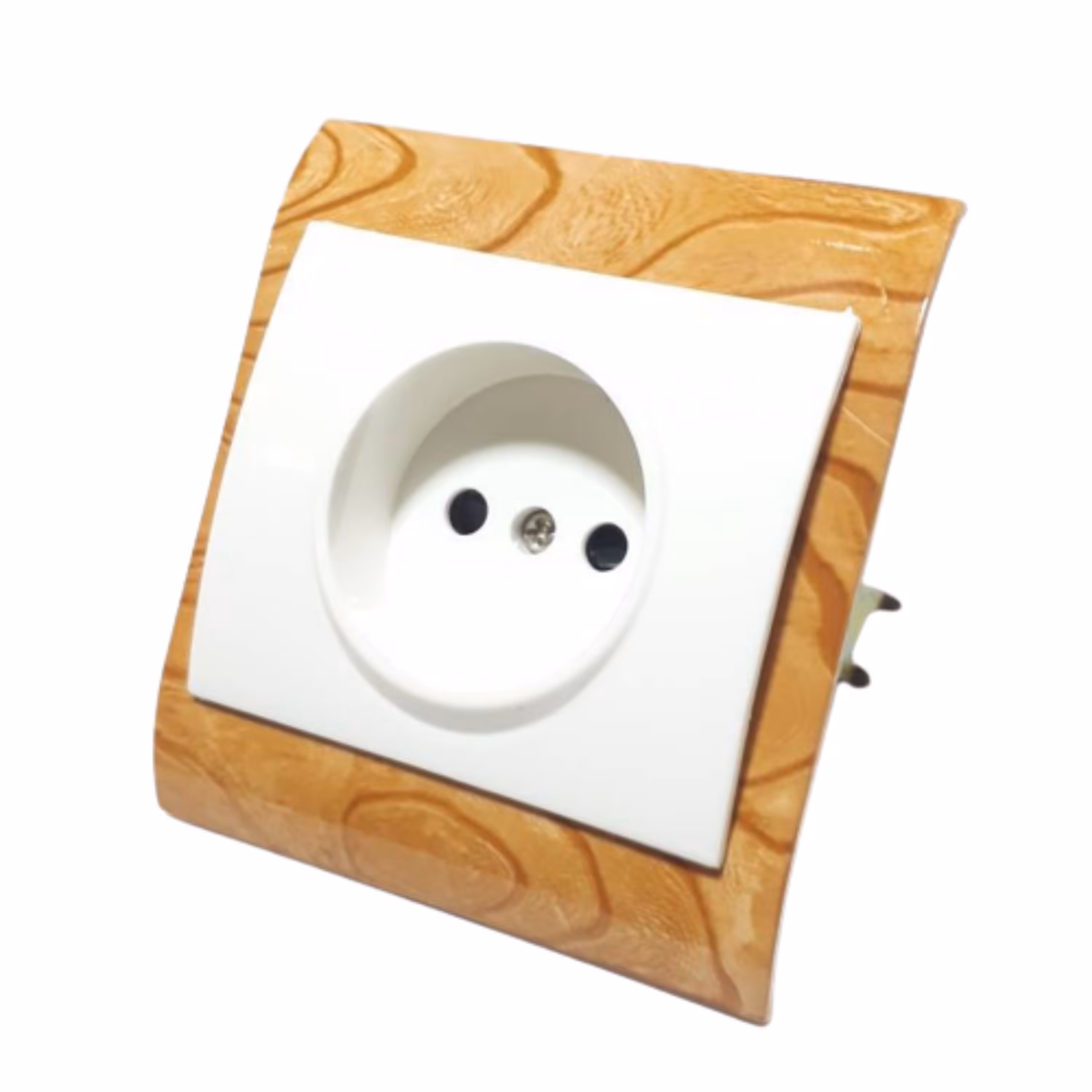 پریز برق جهان الکتریک مدل الگانس سفیدو طرح چوبی101