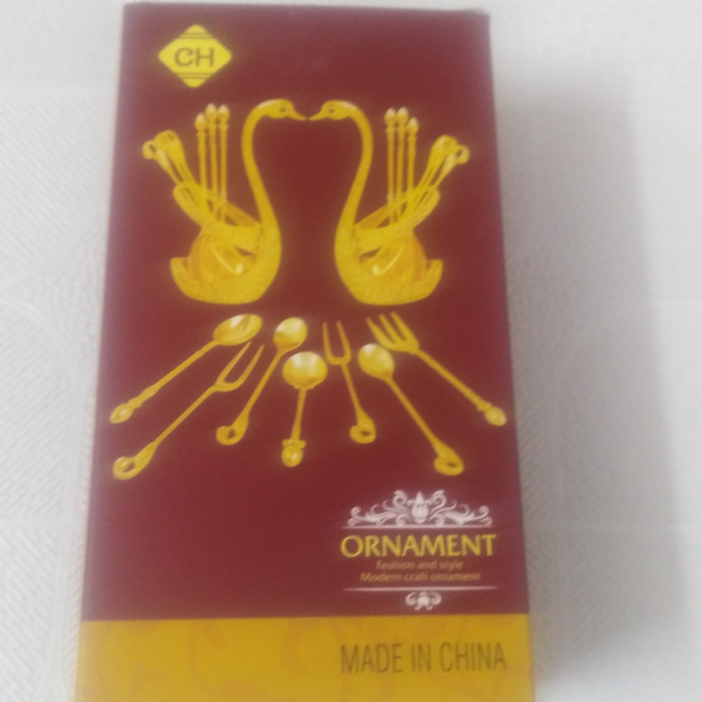قاشق چای با جا قاشقی طرح قو 50539