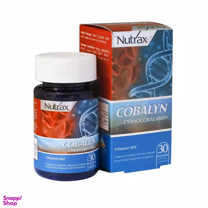 کپسول ویتامین ب 12 کوبالین (Cobalyn) نوتراکس بسته 30 عددی