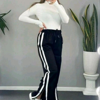 شلوار بغل زیپ کتان کش نواردار