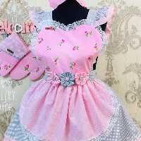 پیشبند بالاتنه قلبی دو دامنه  بالاتنه ضداب جنس کتان نخ 