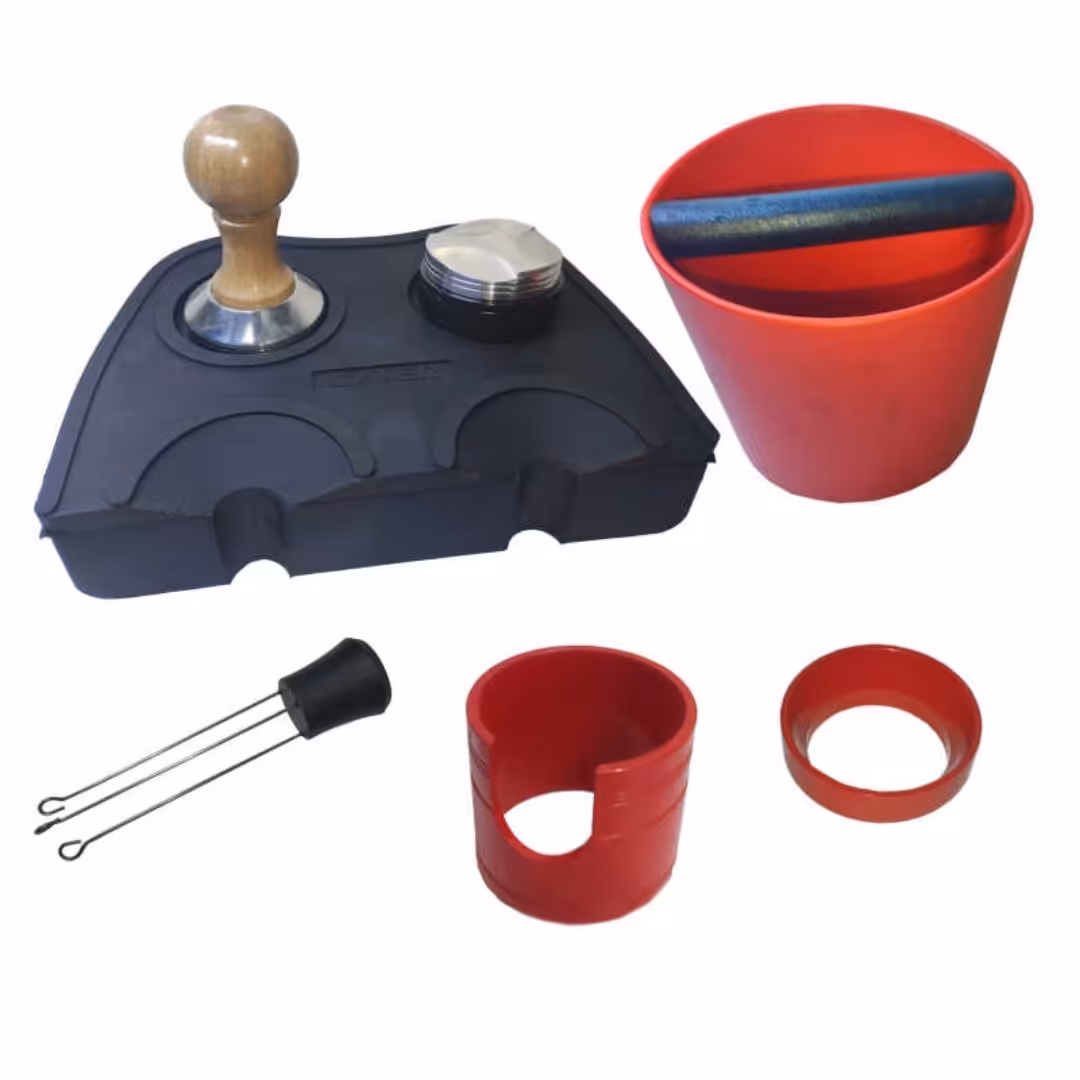 ست هفت تکه  تمپر ، لولر ، تمپر مت ، ناک باکس ، نیدل و فانل مگنتی و استند نگهدارنده پرتا فیلتر سایز 51