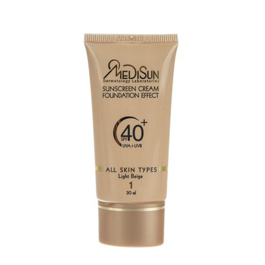 ضد آفتاب کرم پودری SPF40 مناسب انواع پوست مدیسان بژ روشن 