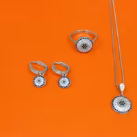 نیمست نقره چشم نظر با بهترین کیفیت و کمترین قیمت شیک و ظریف با وزن9.31 گرم