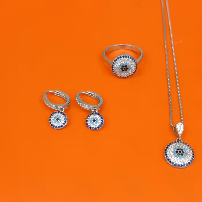 نیمست نقره چشم نظر با بهترین کیفیت و کمترین قیمت شیک و ظریف با وزن9.31 گرم