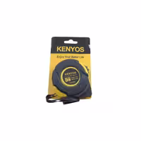 متر دستی 5 متری روکشدار الاستیکی (نشکن) ورق زرد 3 پرچ کنیوس  KENYOS