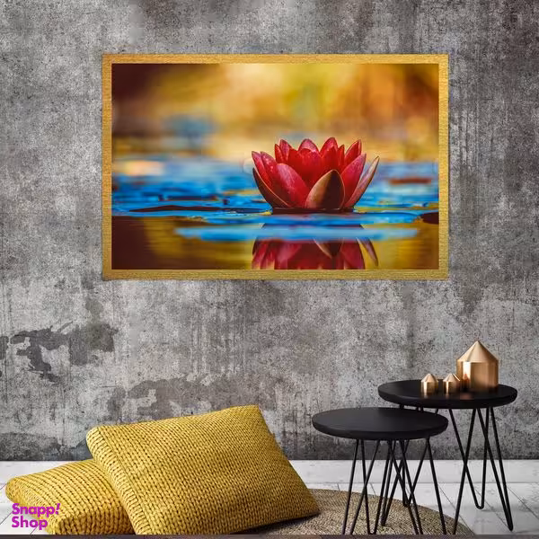 تابلو بکلیت طرح گل نیلوفر مدل قاب شاسی T-S8718