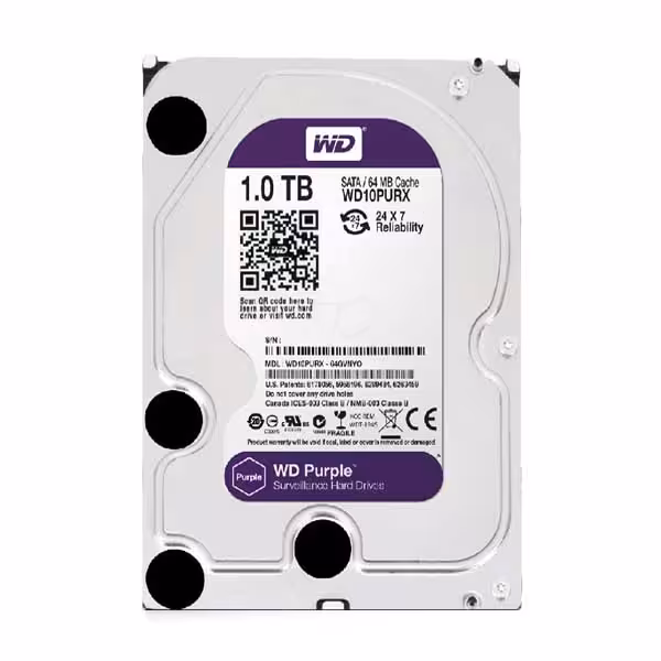 قیمت و خرید هارددیسک اینترنال وسترن دیجیتال مدل Purple WD10PURZ ظرفیت 1 ترابایت | ITSKALA
