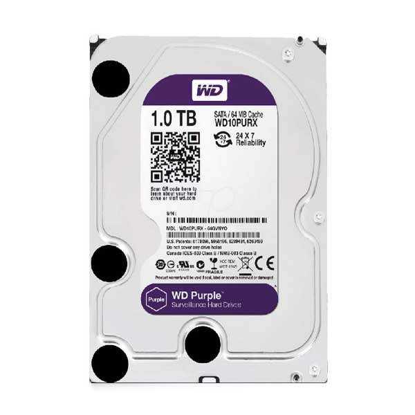 قیمت و خرید هارددیسک اینترنال وسترن دیجیتال مدل Purple WD10PURZ ظرفیت 1 ترابایت | ITSKALA