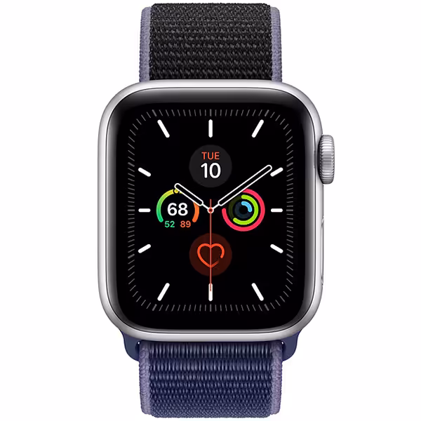 سری 5 اسپرت زنانه 40 میلیمتری Silver Aluminum Case with Midnight Blue Sport Loop - Hiapple.ir