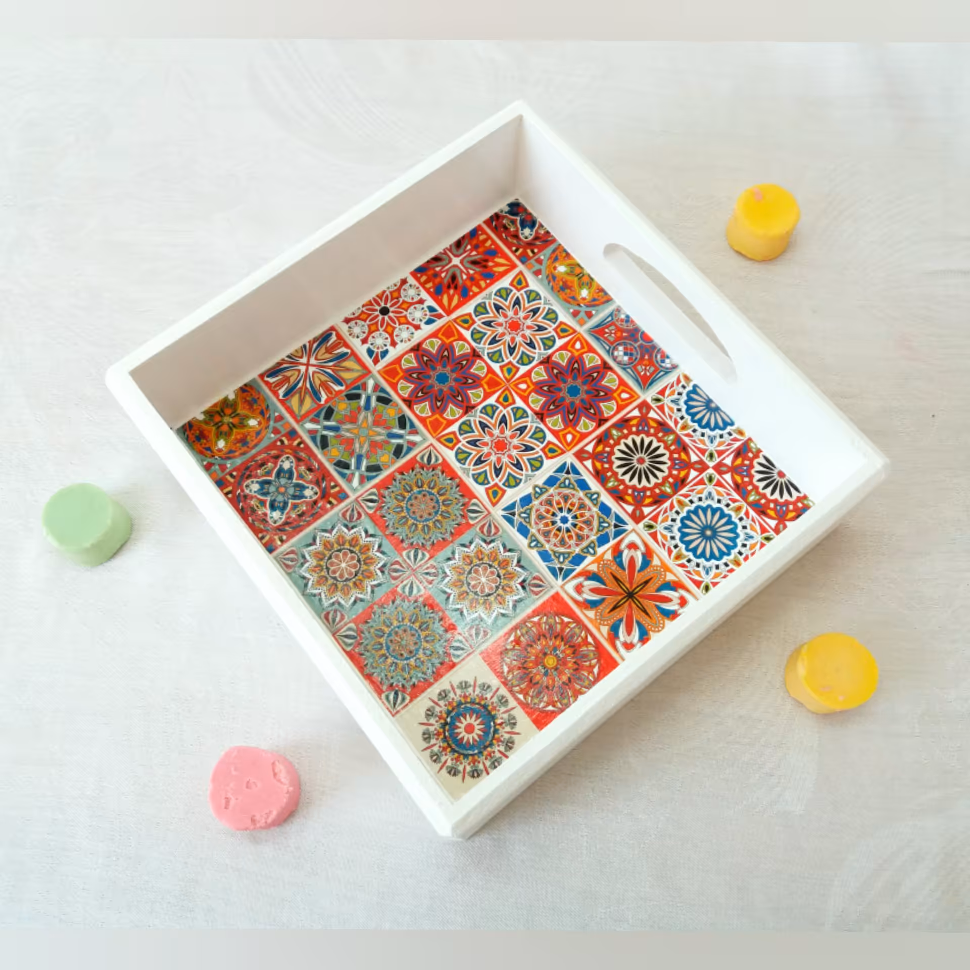 سینی چوبی فانتزی دکوپاژ کد3