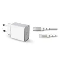 شارژر دیواری فورس 25 وات مدل FPLICS25WCBLCCW USB-C PD به همراه کابل 1.2 متری یو اس بی سی به یو اس بی سی