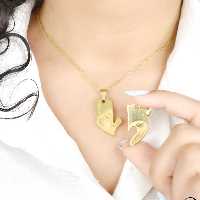 گردنبند ست(مکمل) طرح قلب طرح طلا کد 6834