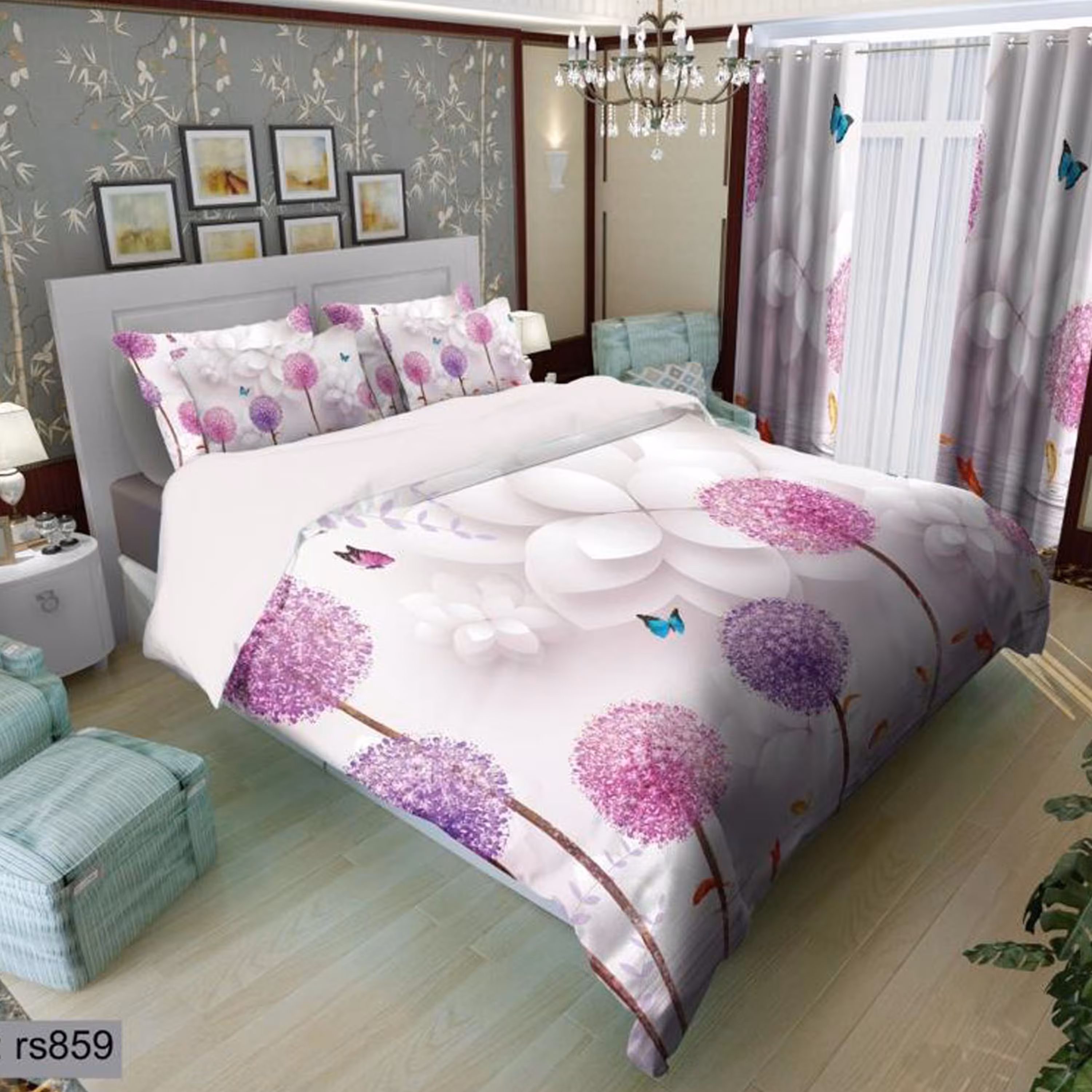 سرویس روتختی 1 نفره تنسل چاپی برندترک لند (Turk Land)  کد rs 859