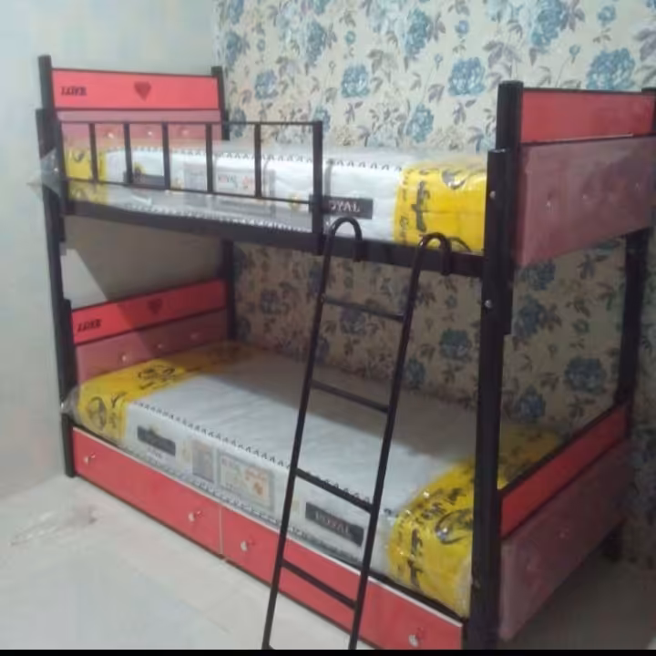 تخت خواب کودک ونوجوان دونفره فلزی  ابعاد 180 در 80 