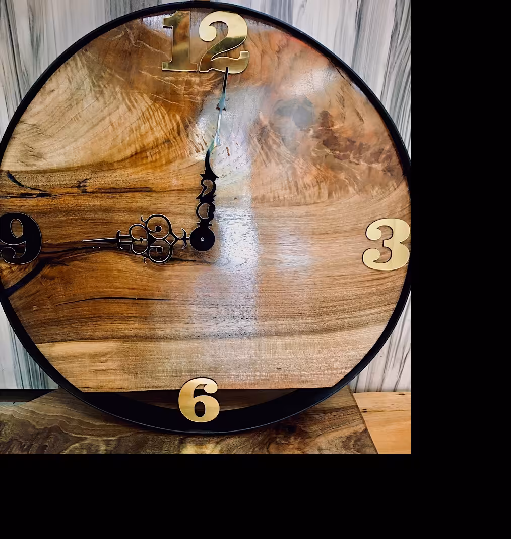 ساعت روستیک چوبی ساعت دیواری چوبی