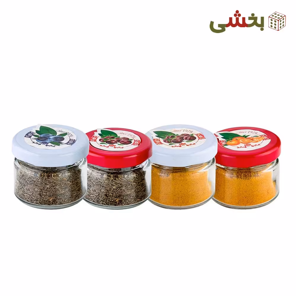 جا ادویه ای شیشه ای نیلوفر مدل لوتوس سایز 3