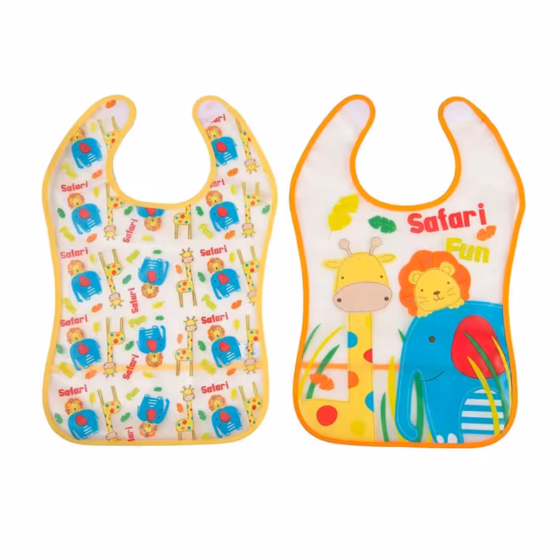 پیشبند غذاخوری پلاستیکی بچه گانه 2 عددی لیون بیر Lion Bear