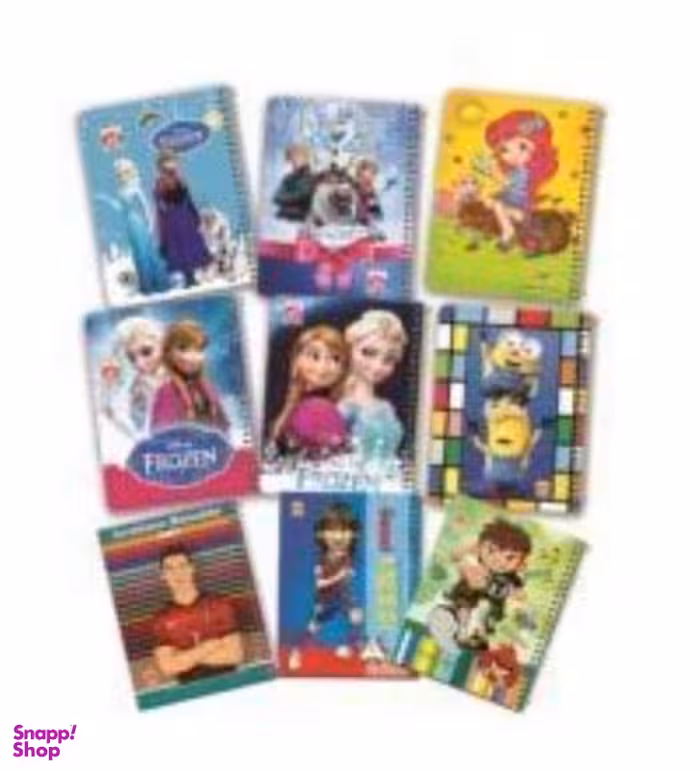 دفتر یادداشت 80 برگ 8*12 سیمی کارتونی PP کد 7326