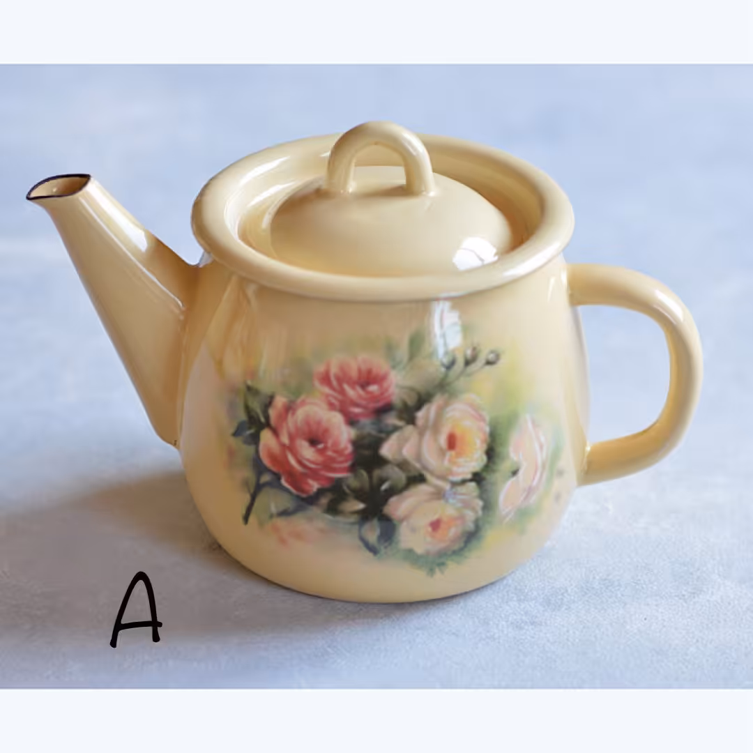 قوری لعابی خمره ای طرح دار