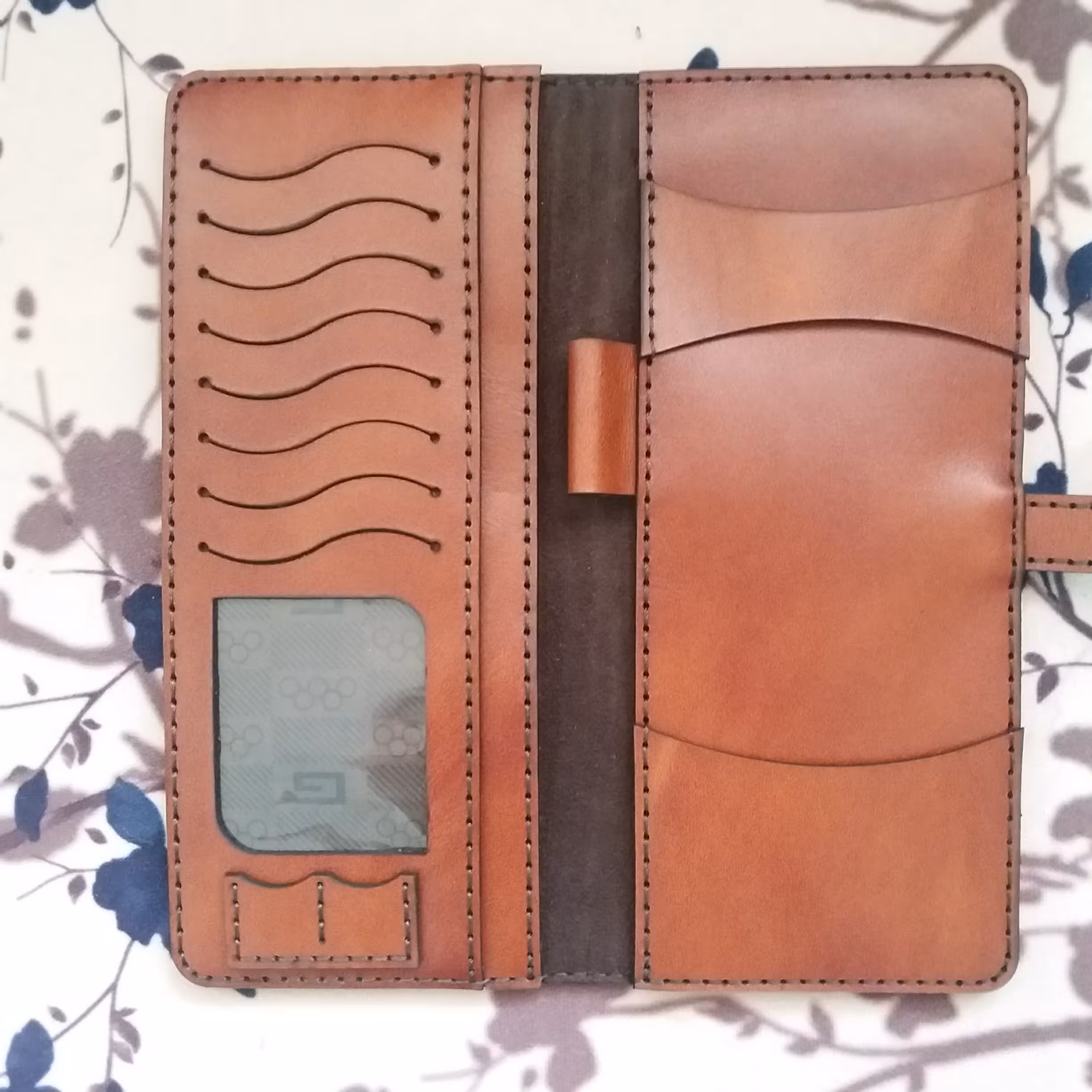 کیف دسته چک گاوی کاملا دست دوز