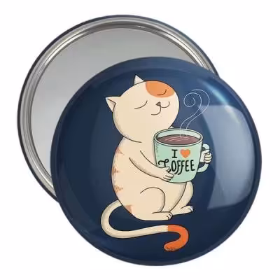 آینه جیبی خندالو مدل قهوه Coffee کد 22005