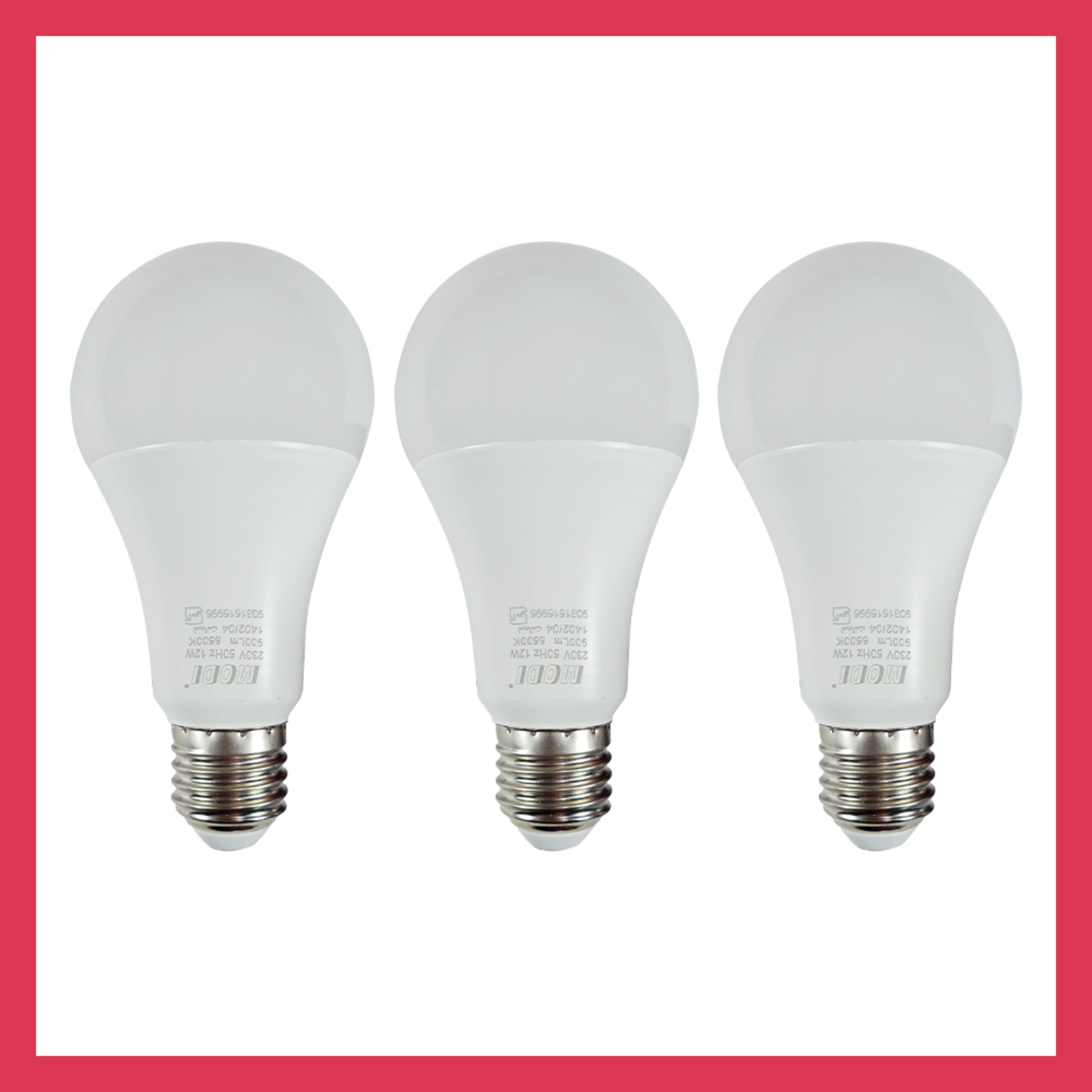 لامپ ال ای دی 12 وات مودی مدل IR-MD12W پایه E27 بسته 3 عددی ضمانت دار رنگ مهتابی