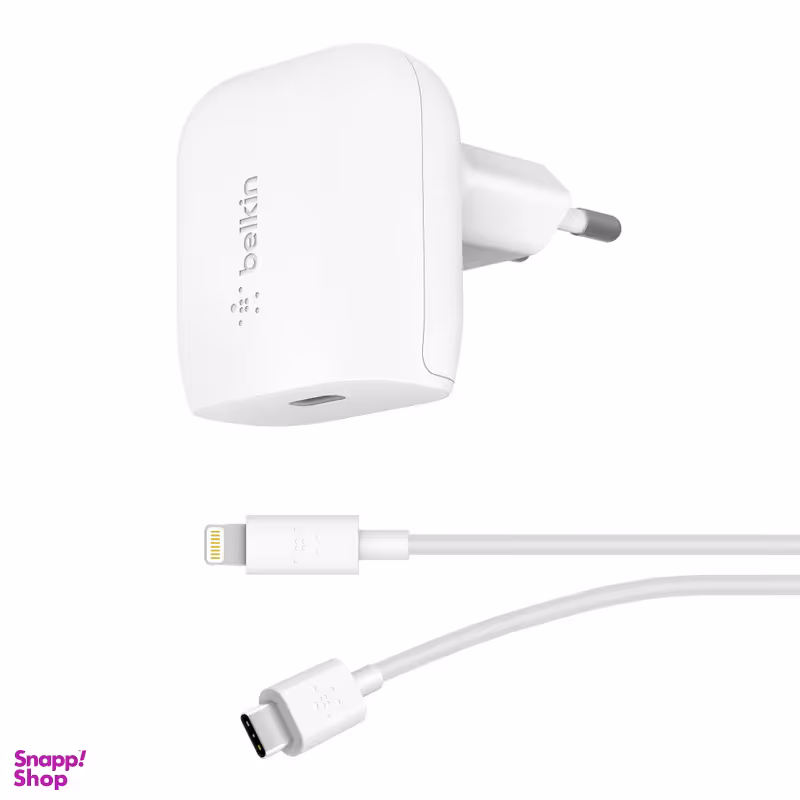 شارژر دیواری بلکین مدل WCA003vf04WH به همراه کابل لایتنینگ
