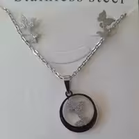 نیم ست شن پاش نقره ای طرح دایره پروانه ای