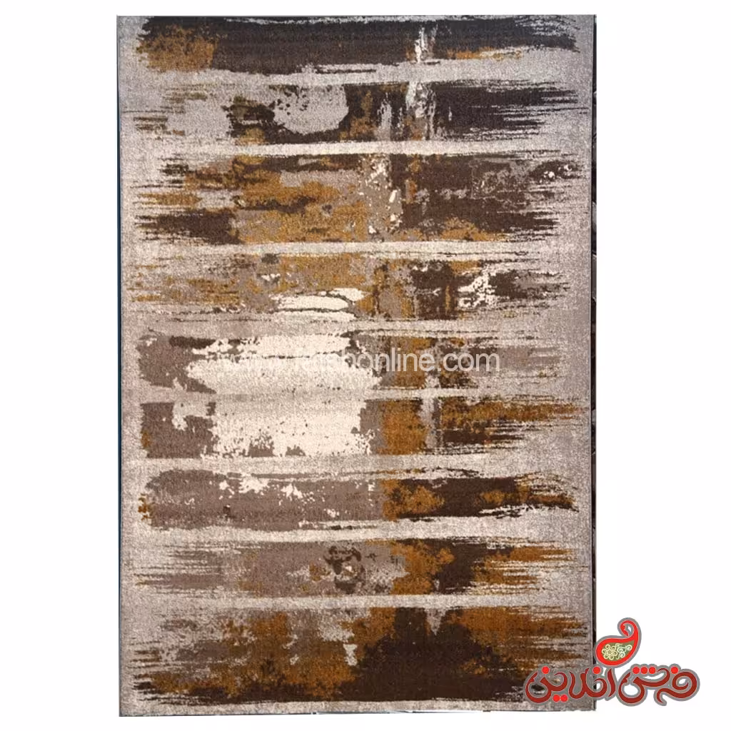 فرش  ماشینی ساوین صدف طرح سپید شکلاتی