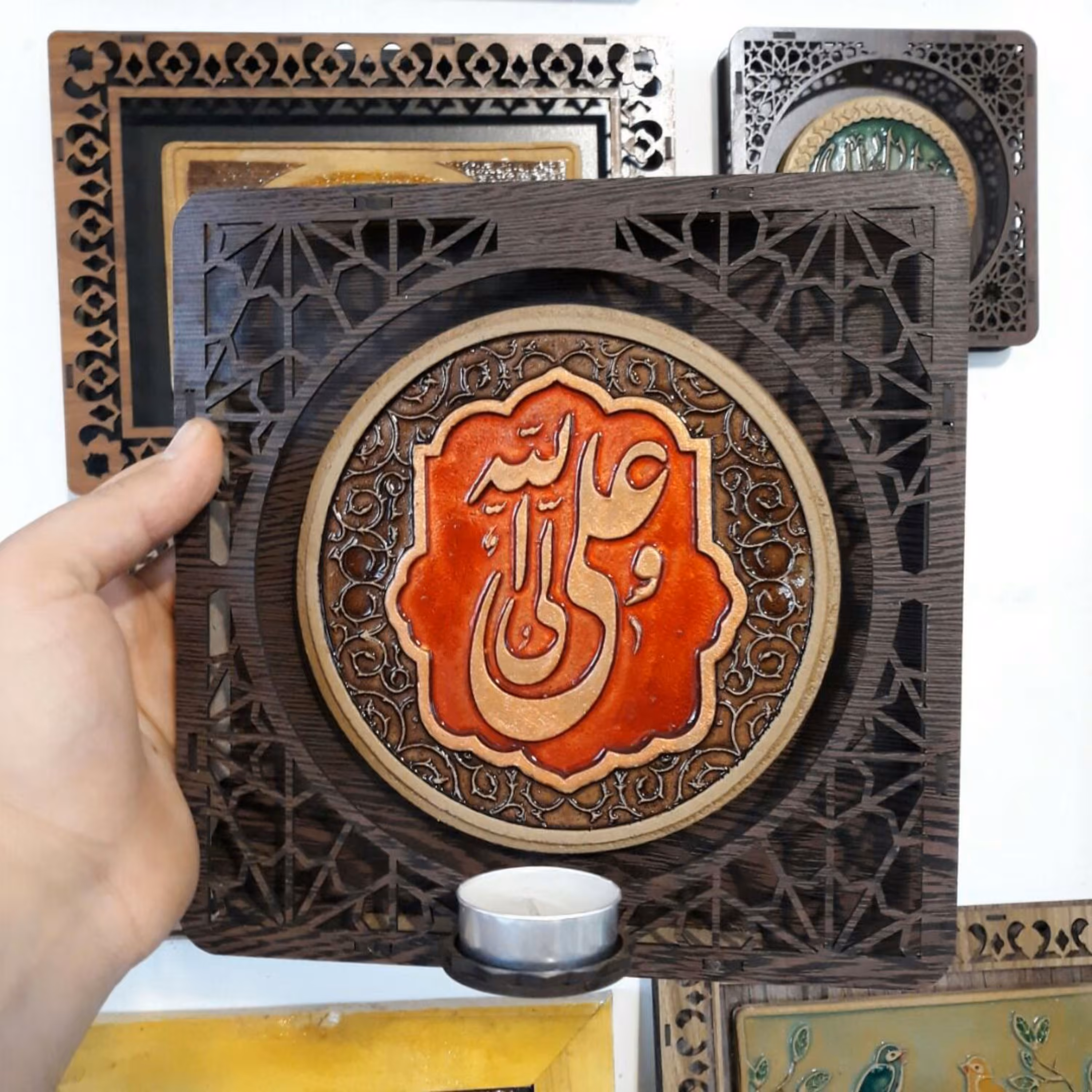 جاشمعی نقش برجسته سفال طرح علی ولی الله