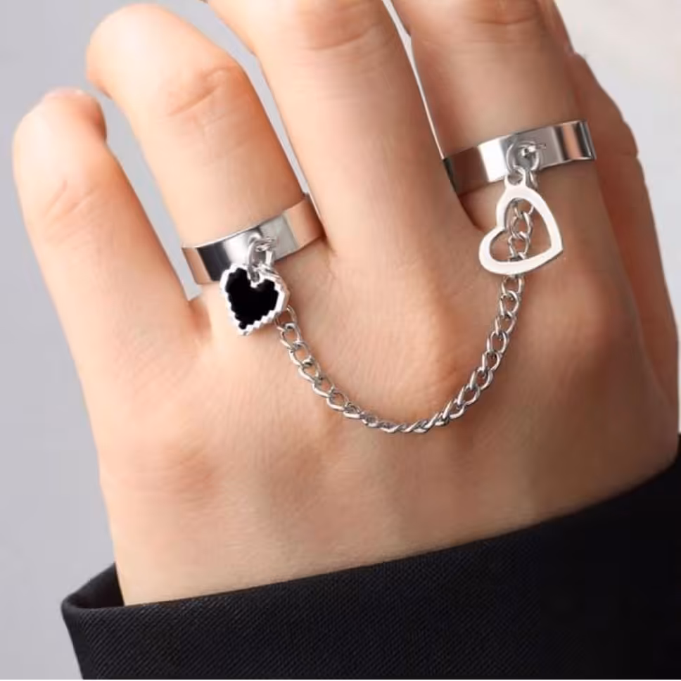 انگشتر زنجیری قلبی