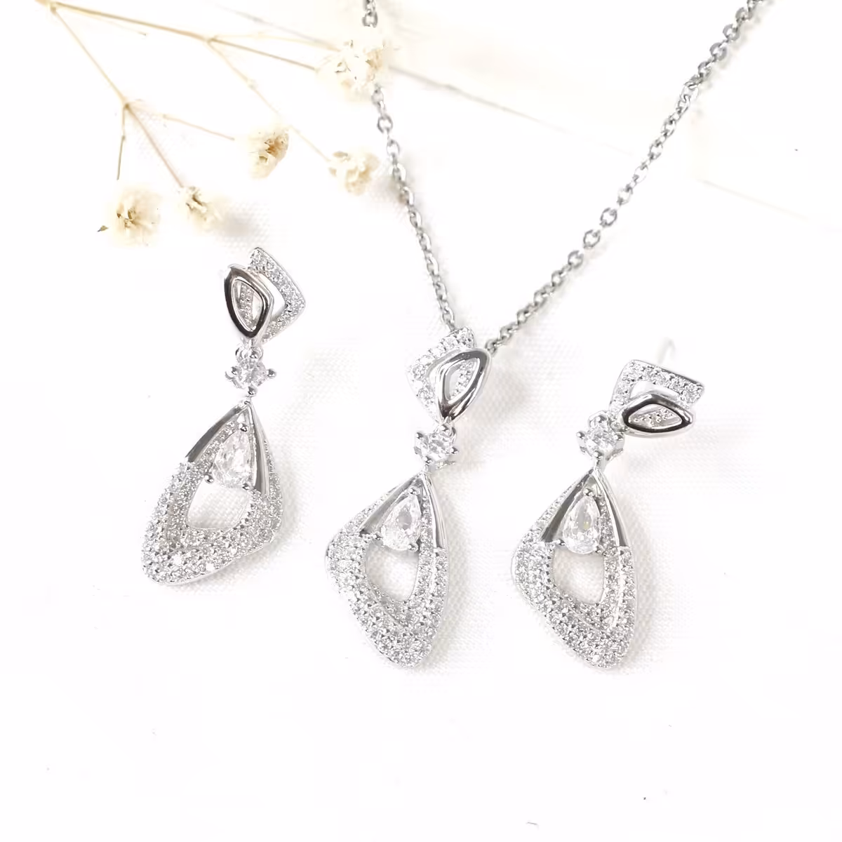 نیمست مثلث نقره طرح شنی کد 9367