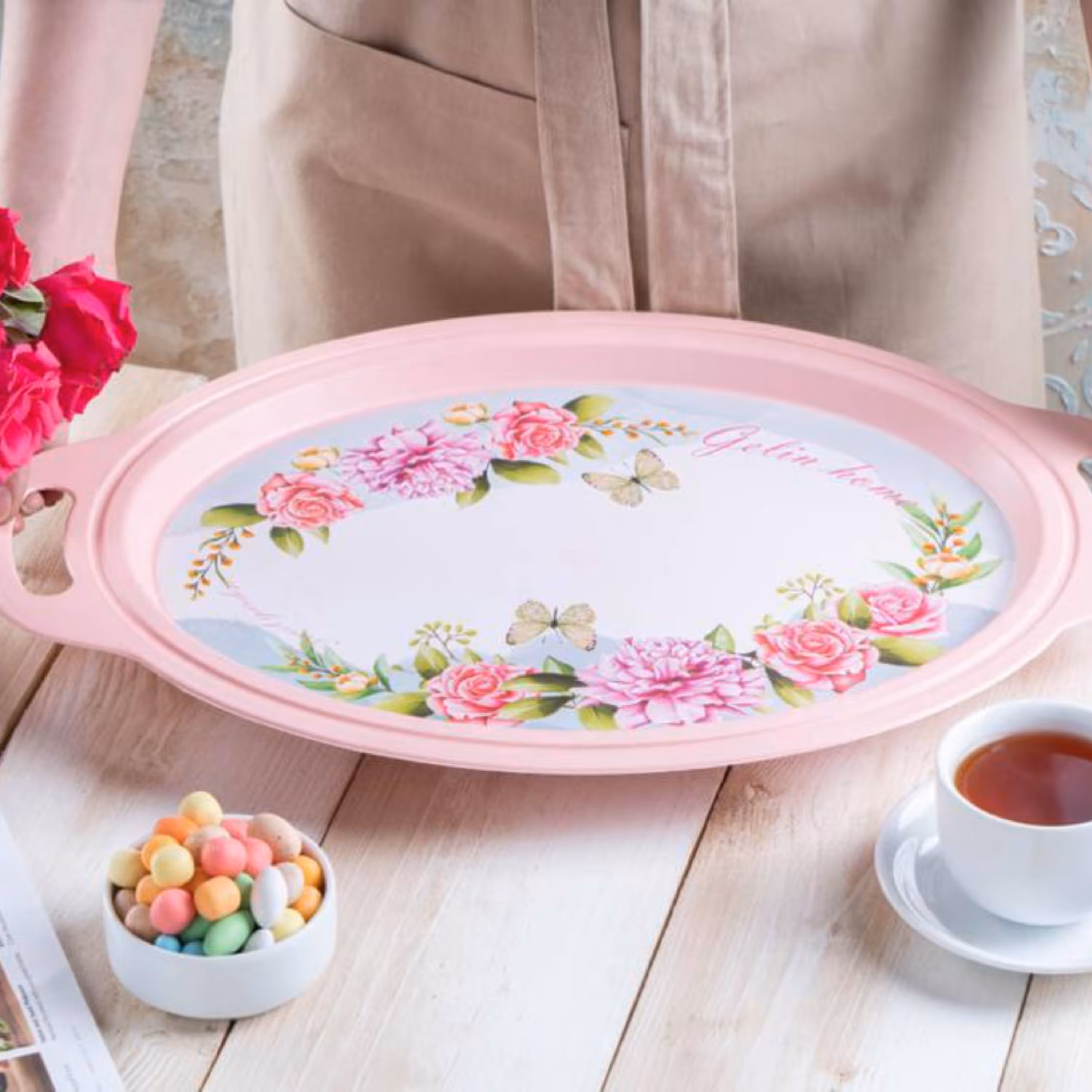 سینی بیضی ترک سایز 48 سانت در 32 سانت خیلی بزرگ  جنس ضخیم و مقاوم و محکم   دارای