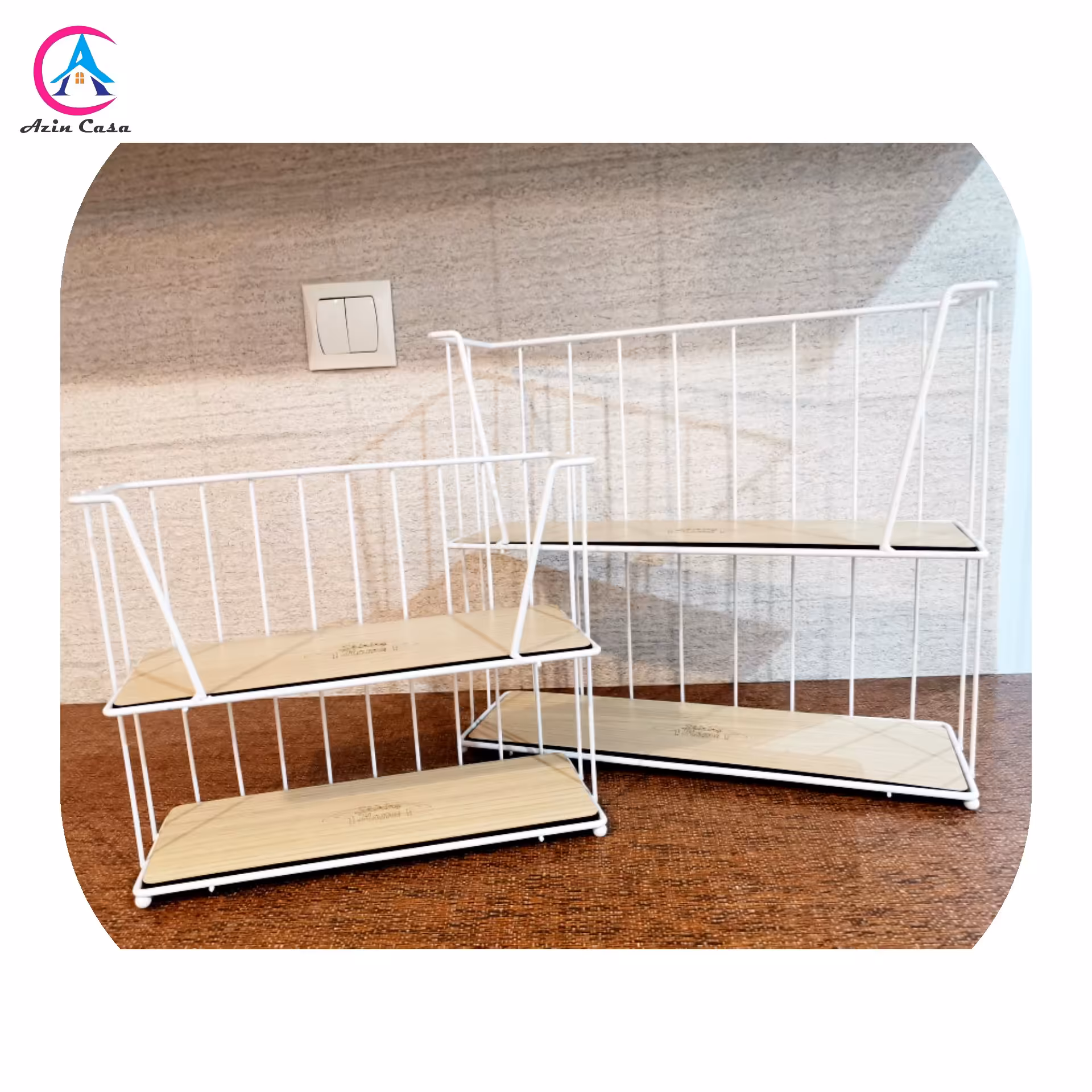 شلف دو طبقه سفید بزرگ