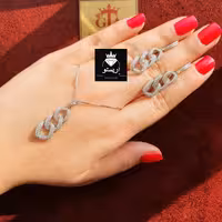 نیمست نقره کارتیر  میکرو با عیار 925 و آبکاری طلاسفید بدون زنجیر