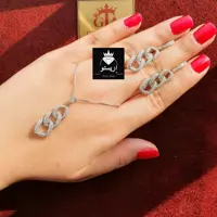 نیمست نقره کارتیر  میکرو با عیار 925 و آبکاری طلاسفید بدون زنجیر
