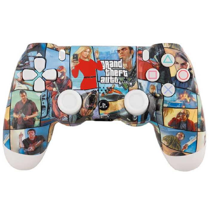 دسته بازی بی سیم سونی Dualshock 4 High Copy درجه یک طرح GTA V مناسب برای PS4