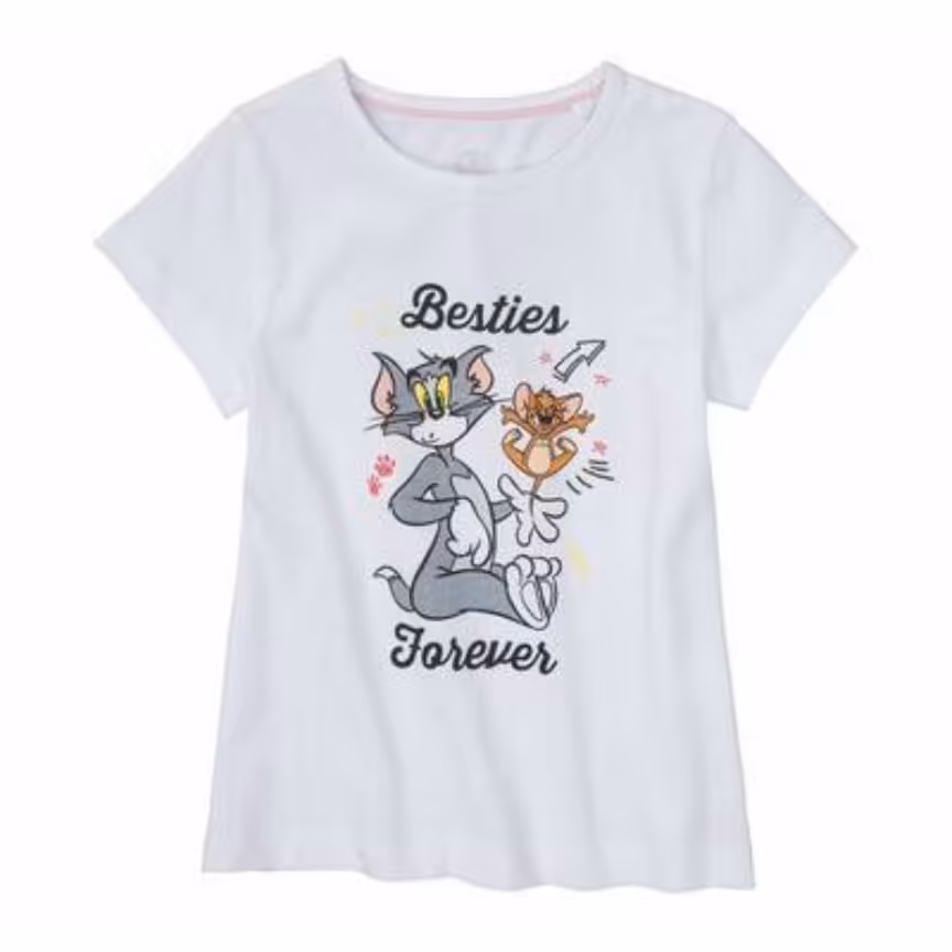 تیشرت دخترانه نخی طرح تام و جری  اورجینال برند لوپیلو آلمان 